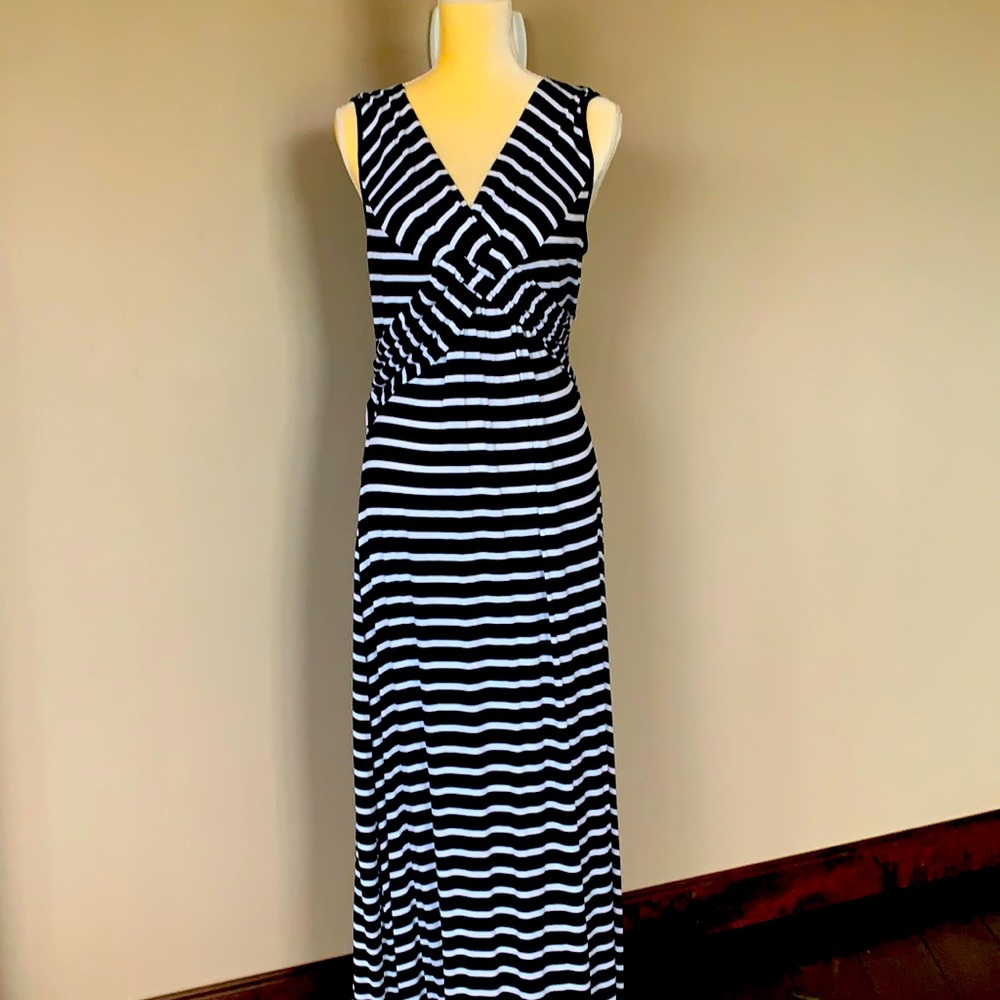 Black and white striped maxi dress by Spense large